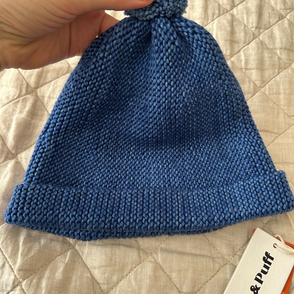 Misha and puff merino garter hat blueberry - Picture 2 of 8